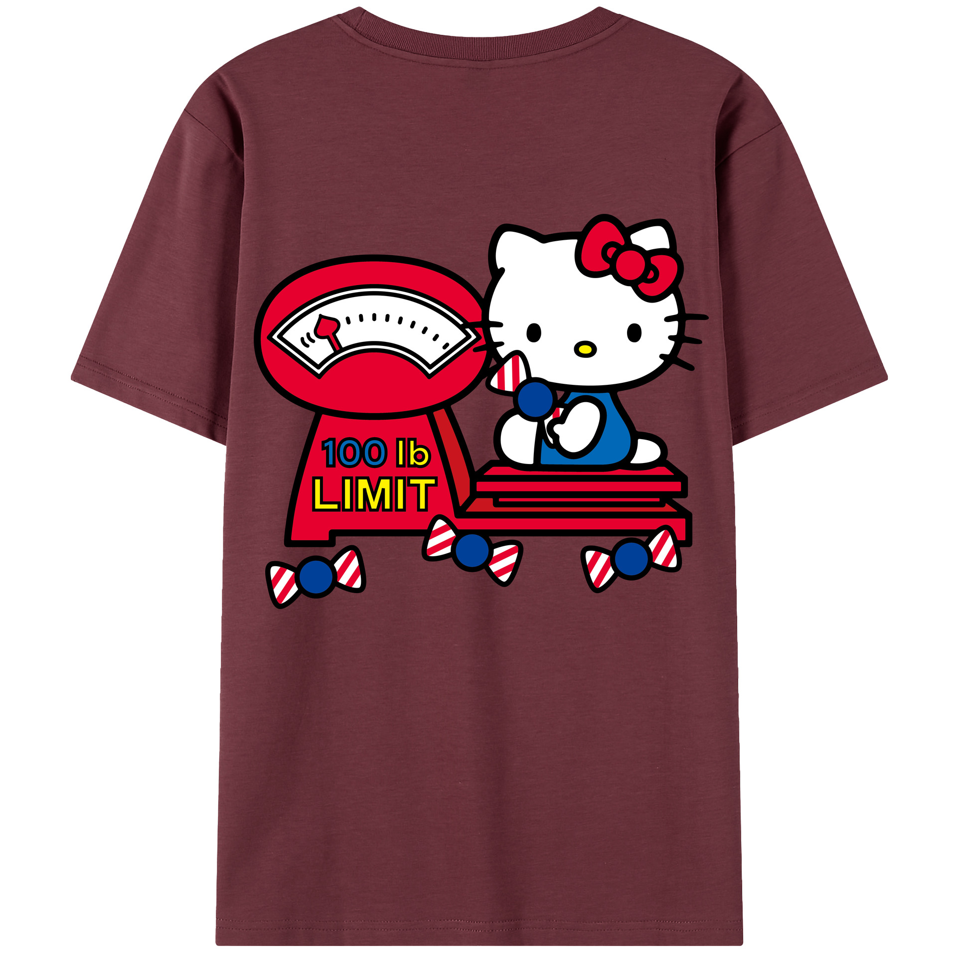 （画像用） Hello Kitty ハローキティ 綿100％半袖Tシャツ（背面プリント）